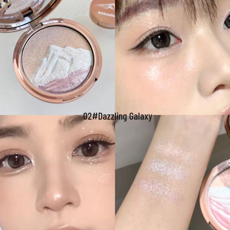 Kakashow Rizhao Golden Mountain Dewy Highlighter: Natural, Lively, Glittery & Waterproof Face Brightener and Contour Enhancer