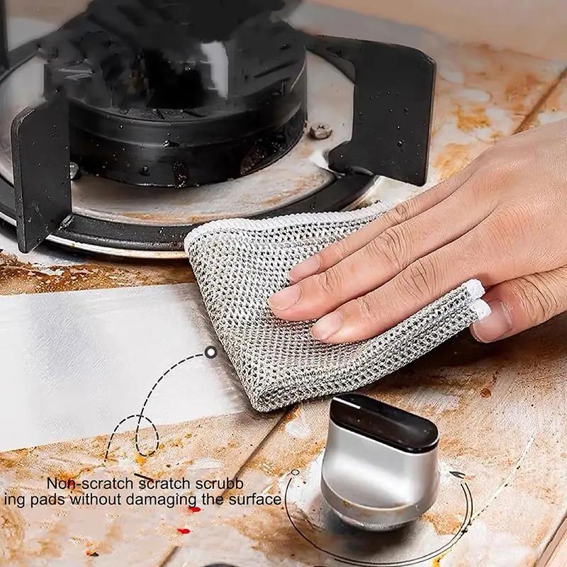 Lots of Multipurpose Wire Cleaning Cloths Kitchen Dishwashing Cloths New Pan Pot Dishes Rags Wet & Dry Non-stick Oil Dish Cloths
