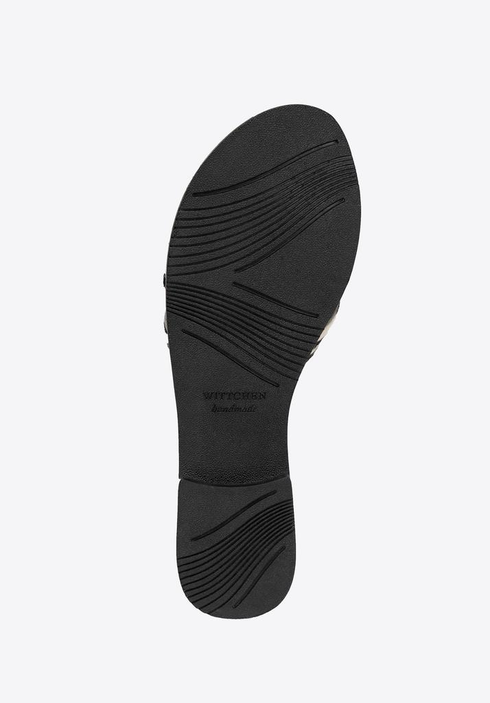 Wittchen Women's Animal Print Leather Flip-Flops In Black And Beige, Black And Beige, Natural Leather
