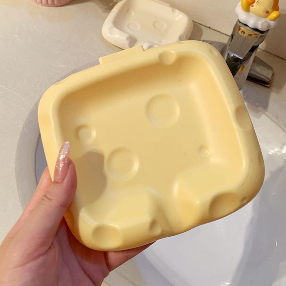 

Прочная АБС Мыльница для сыра Легко моющаяся Сливное отверстие Держатель для мыла для ванной Милый поднос для хранения мыла Дом