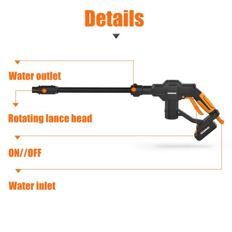 Car Washer Guns Cordless Pressure Cleaner 12V Rechargable Car Care Washing Machine Electric Cleaning Device Home Garden