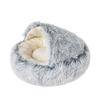 Plush Cat Litter Winter Warm Shell Deep Sleep Semi-closed Round Crystal Plush Kennel Pet Litter