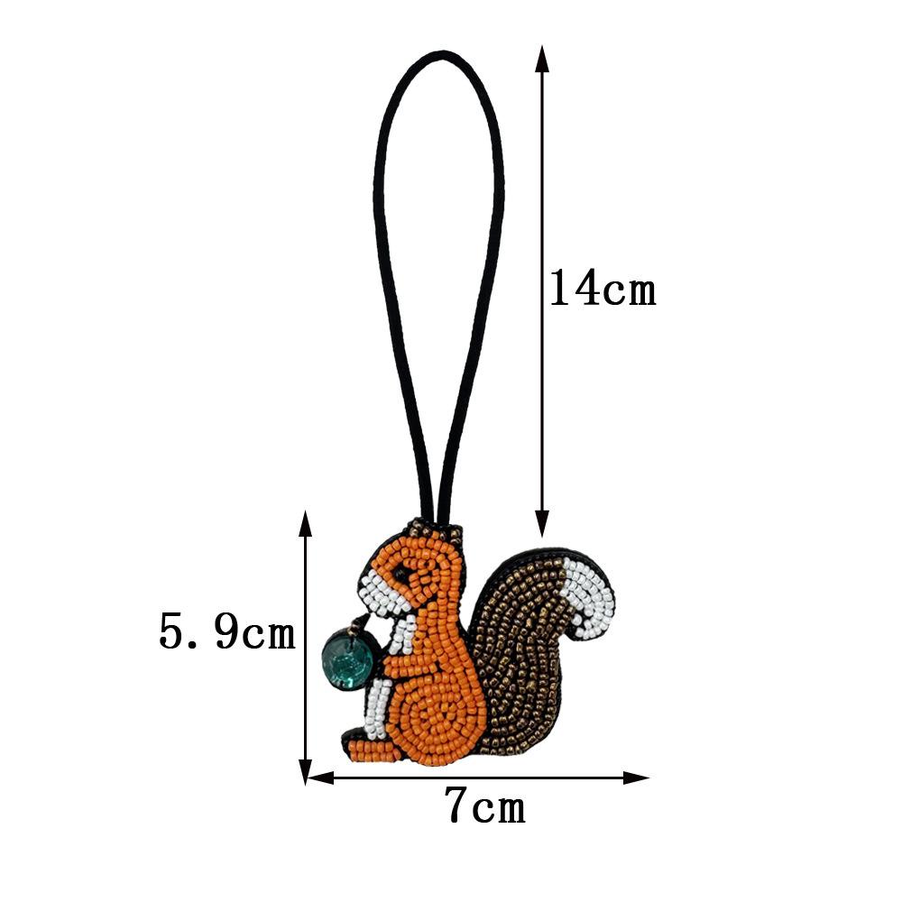 Handmade Rabbit Flower Heart Beaded Patch Key Chain Bag Charming Pendant Hang Lanyard Decoration Diy Clothing Applique Patches