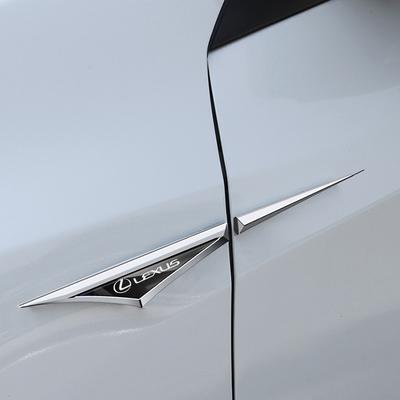 2PCS Metal Car Logo Side Badge Decal Alloy Fender Modified Sticker Bumper Styling Vehicle Body Blade Decoration Accessories