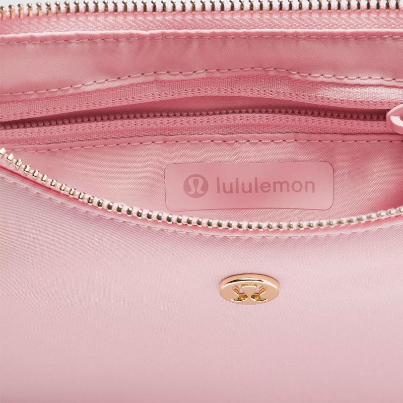 Lululemon City Essentials 1L Metallic Logo Nylon Underarm Mini Bag Women bags Pink-Mist LW9FRIS-069005