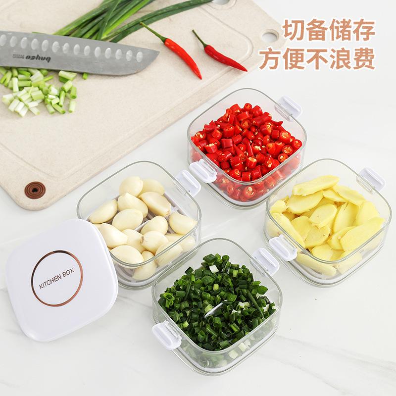 Scallion Fresh-keeping Box, Kitchen Onion and Ginger Storage Fresh-keeping Box Can Be Stacked, Food Sealing Box, Storage Box, Refrigerator Storage Box