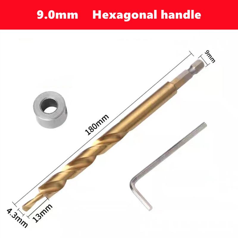 HSS Inclined Hole Drill Hex Twist Step Drill Bit Kreg Pocket Hole Drill Jig Guide 9/9.5mm With Stop Collar for Woodworking