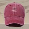 Mens Vintage Washed Baseball Cap  Adjustable Lightweight Retro Geometric Line Print Design Casual Hat for Casual Attire Mult