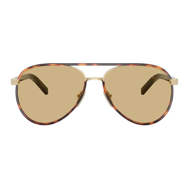 Prada Brand Logo Stainless Steel Aviator Sunglasses Women's Tortoiseshell Tortoiseshell Color 59 Basic Packaging-glasses Case + Packaging Box