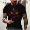 Funny Cartoon Expression Face 3D Print Men's Short Sleeve Men's T-shirt Casual Crew Neck T Shirt Tops Tees Fashion  Men Clothing