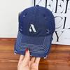 Vintage Embroidered Ripped Baseball Cap Men's and Women's Spring Wide-brimmed Peaked Cap Green Sun Hat