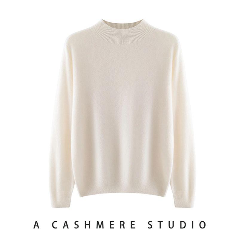 2026 Autumn Women's Pure Cashmere Half-High Neck Base Layer Sweater