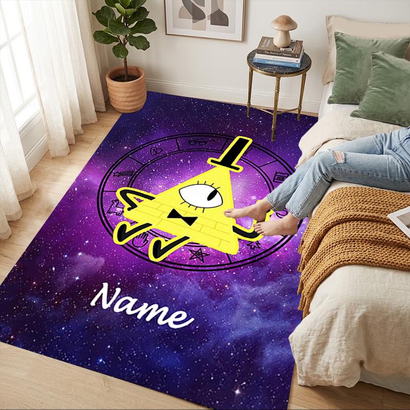 Custom Name Forest Friends Living Room Non-Slip Area Rug Soft Carpet for Bedroom Kids Playroom Sofa Office Home Decor Doormat