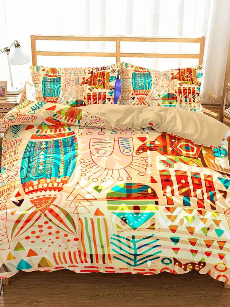 Duvet Cover With Pillowcase Bohemian Style Bedding Set King Size Comfortable Dedding A Bedroom Suitable For Placing A Large Bed