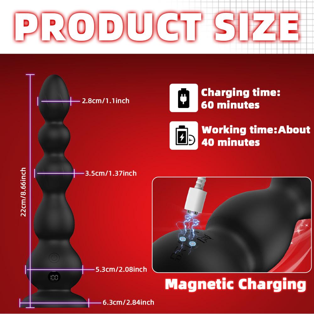 New Anal Bead Anal Plug Vibrator Sex Toys for Women Vagina Clitoris Stimulator Vibrating Butt Plug Male Prostate Massager Sextoy Insert Vibrating Egg