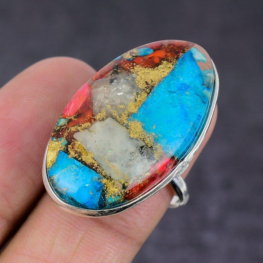Spiny Oyster Handmade 925 Sterling Silver Jewelry Ring Size 8.5 W9n39