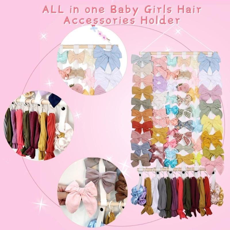 Dekorativer Prinzessinnenzimmer-Haarschmuckhalter Hält über 60 Schleifen Abnehmbares Banddesign Haarschmuck-Aufhänger