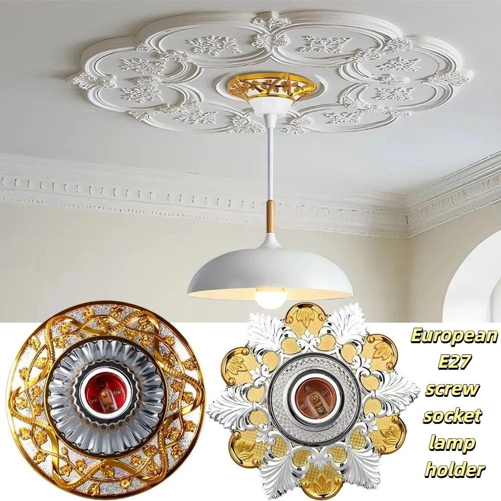 Goldene Basis E27 Lampenfassung Fest montierte Basis Lampenreparaturzubehör Leuchtenersatzteile Deckenaufhängung