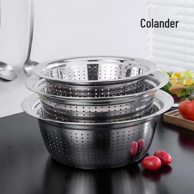 Stainless Steel Drain Basin & Rice Sieve
