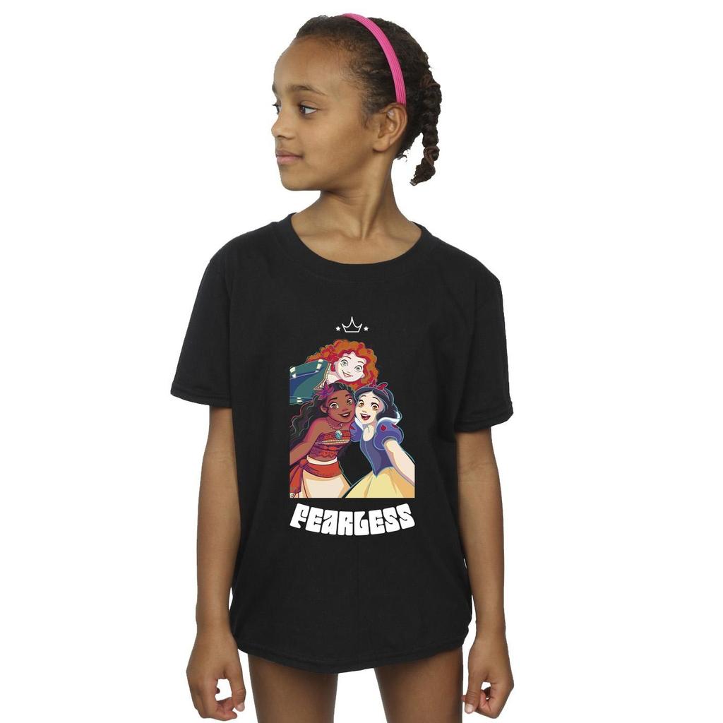 Disney Girls Princess Fearless Cotton T-Shirt