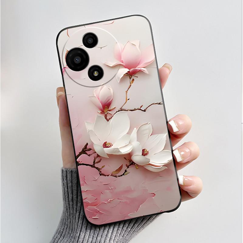 Case For TCL 60 SE Nxtpaper 60SE 605 Fundas Soft Silicone Black Shell TCL 60 Nxtpaper 60R 60 5G Cover Cute Flower Cartoon Casing