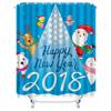 TU Winter Snowflake Shower Curtain Set Waterproof Festive Holiday Bathroom Decor Backdrop Xmas Pattern Fabric