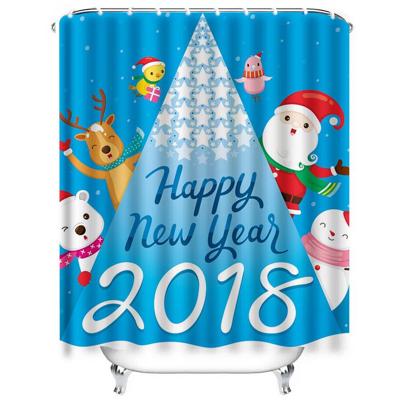TU Winter Snowflake Shower Curtain Set Waterproof Festive Holiday Bathroom Decor Backdrop Xmas Pattern Fabric