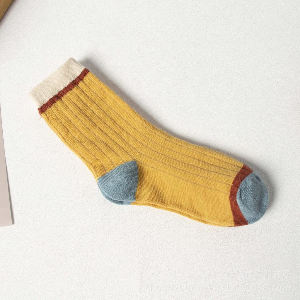 5 Pairs, Women's, Spliced Socks, Ribbed Midsole, Breathable Socks, Sweat Absorbing Socks, High Elasticity, Striped Socks, Sports Long Socks