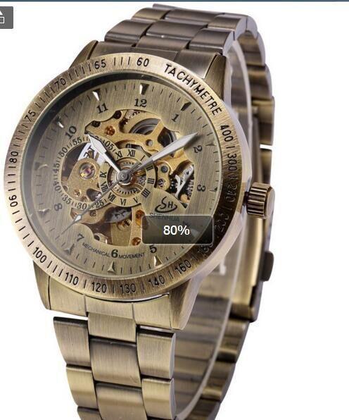 Shenhua Retro Bronze Automatic Men'S Mechanical Watch