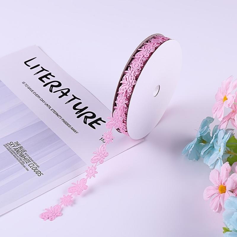 1.5cm Wide Fine Butterfly Flower Lace fabric Craft Cake Gift Wrap With DIY Handmade Hat Purse Bouquet Ribbon Accessories renda