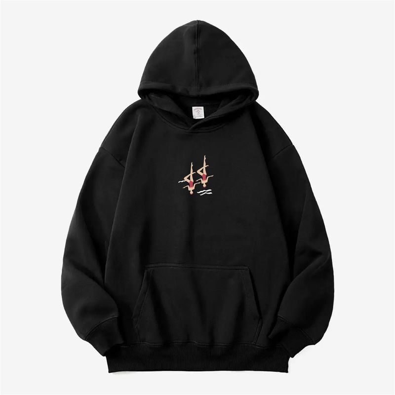 

round Neck Sweatshirt Women 2025 New Arrival Best Selling Loose Inner Wear Sports Style Hooded Tops Black-Hooded [Spring & Fall regular Version]] XL