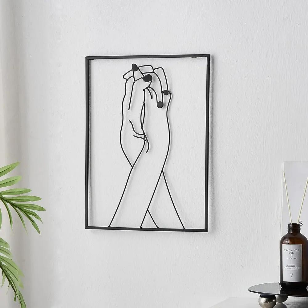 Nowoczesny minimalistyczny wystrój domu: Oszałamiająca abstrakcyjna sztuka ścienna do salonu Abstrakcyjny rysunek linii Metalowa sztuka żelazna