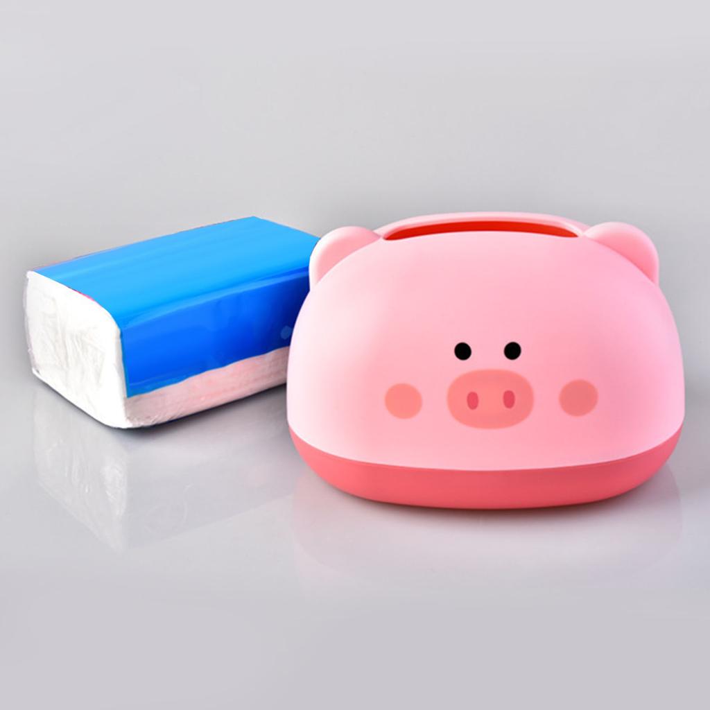 Tissue Box Cover PP Cute Cartoon Animal Desktop Tissue Dispenser Napkin Holder Case for Bathroom
