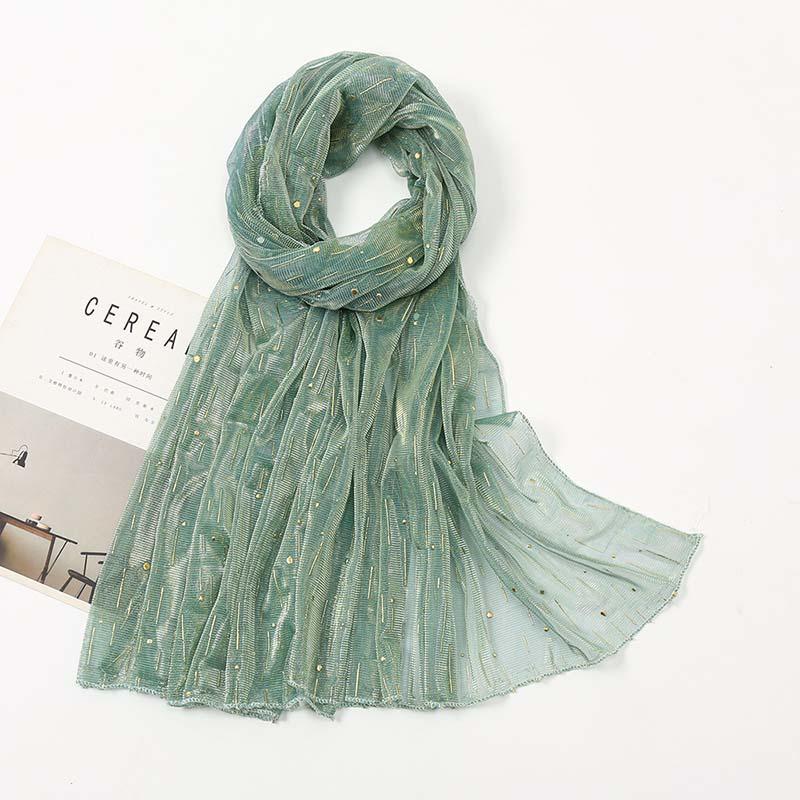 Fashion Gold Silver Thread  Long Shiny Sunscreen Shawl Female Transparent Yarn Wedding Bridesmaid Party Evening Dress Scarf R57