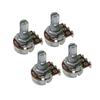 FLEOR 4PCS Mini Guitar Potentiometer 18 Splines Short Shaft Pots 250K /500K for Bass Guitar Parts Replacement