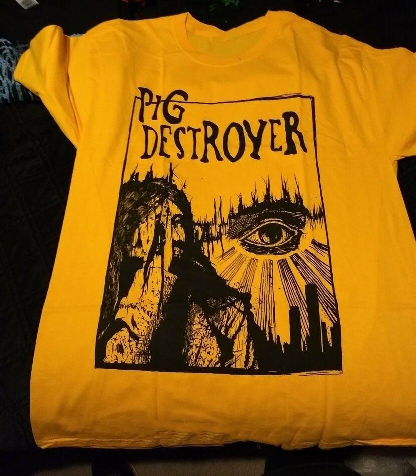 Retro PIG DESTROYER Band Album Heavy Cotton Yellow T Shirt S-5XL UR617 Unisex T-Shirt S