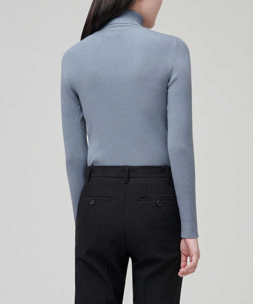 MUSINSA STANDARD WOMAN Women'S Ribbed Slim Turtleneck Knit [Blue Grey]