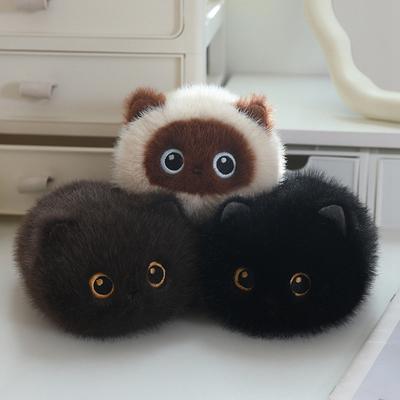 20cm Black Cat Siamese Kitten Plush Toys Cartoon Lifelike Kitten Dolls Animal Artificial Touch Doll Kids Girls Birthday Gifts