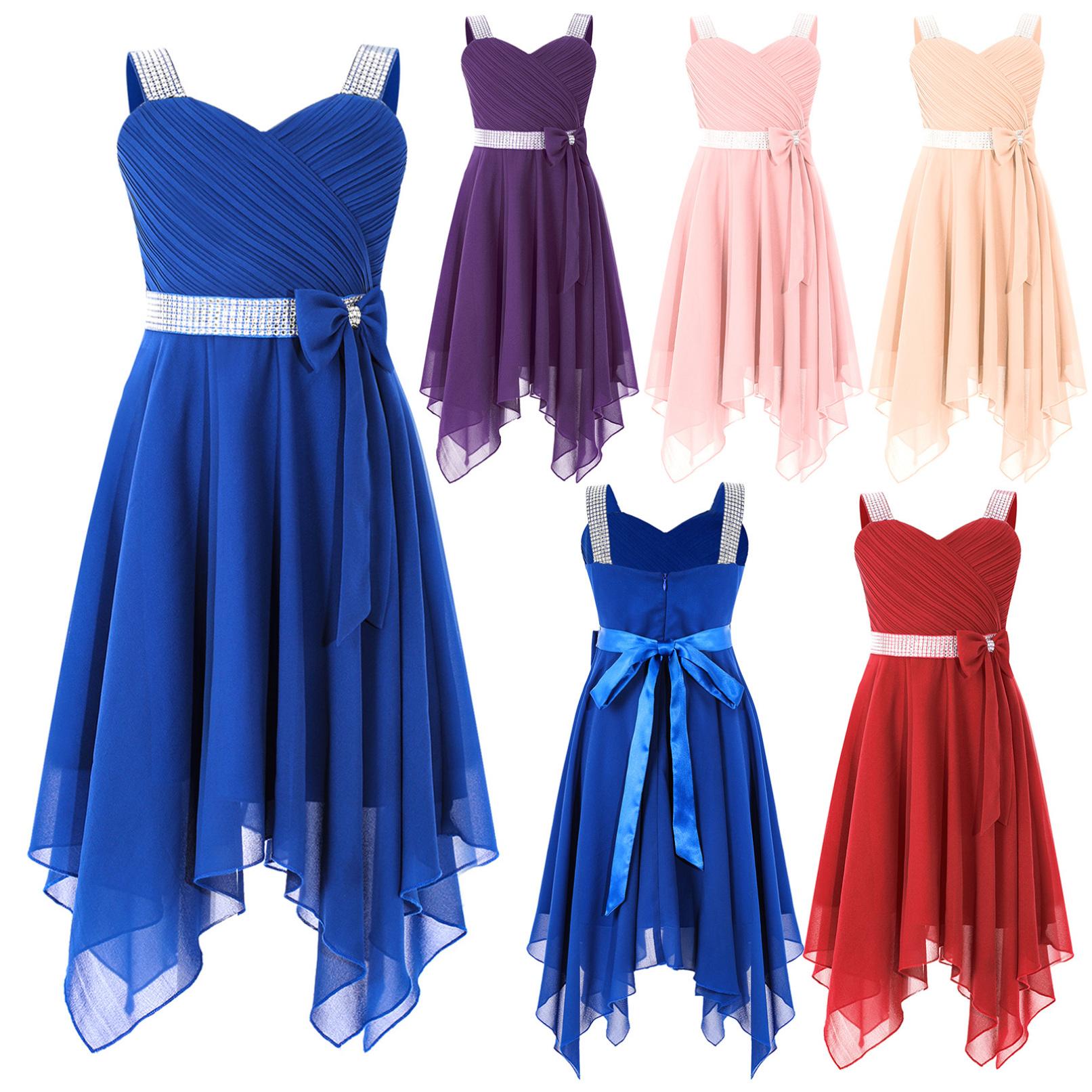 

Дитяча сукня для першого причастя для дівчинки Сукня для дівчинки з квітами Дитяча шифонова сукня для випускного балу Подружка нареченої Офіційна весільна вечірка 5-6 Years рожевий