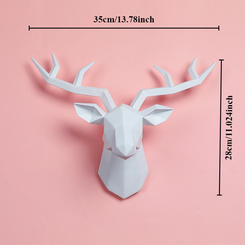 Home Decor Decorative Resin Elk Head Deer Head Wall Mount Animal Holder Wall Hanger Statue Animal Shapedat Hook Hanging Rack