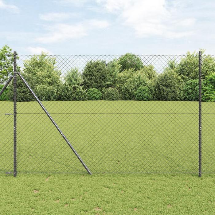VidaXL Clôture en Chaîne Grise 1,6x10 m Acier 42004806