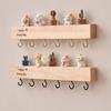 Entrance Key Storage Rack Wall-mounted Household Entry Wall Key Hook No Drilling Solid Wood Wall Hanging Rack For Storing Keys