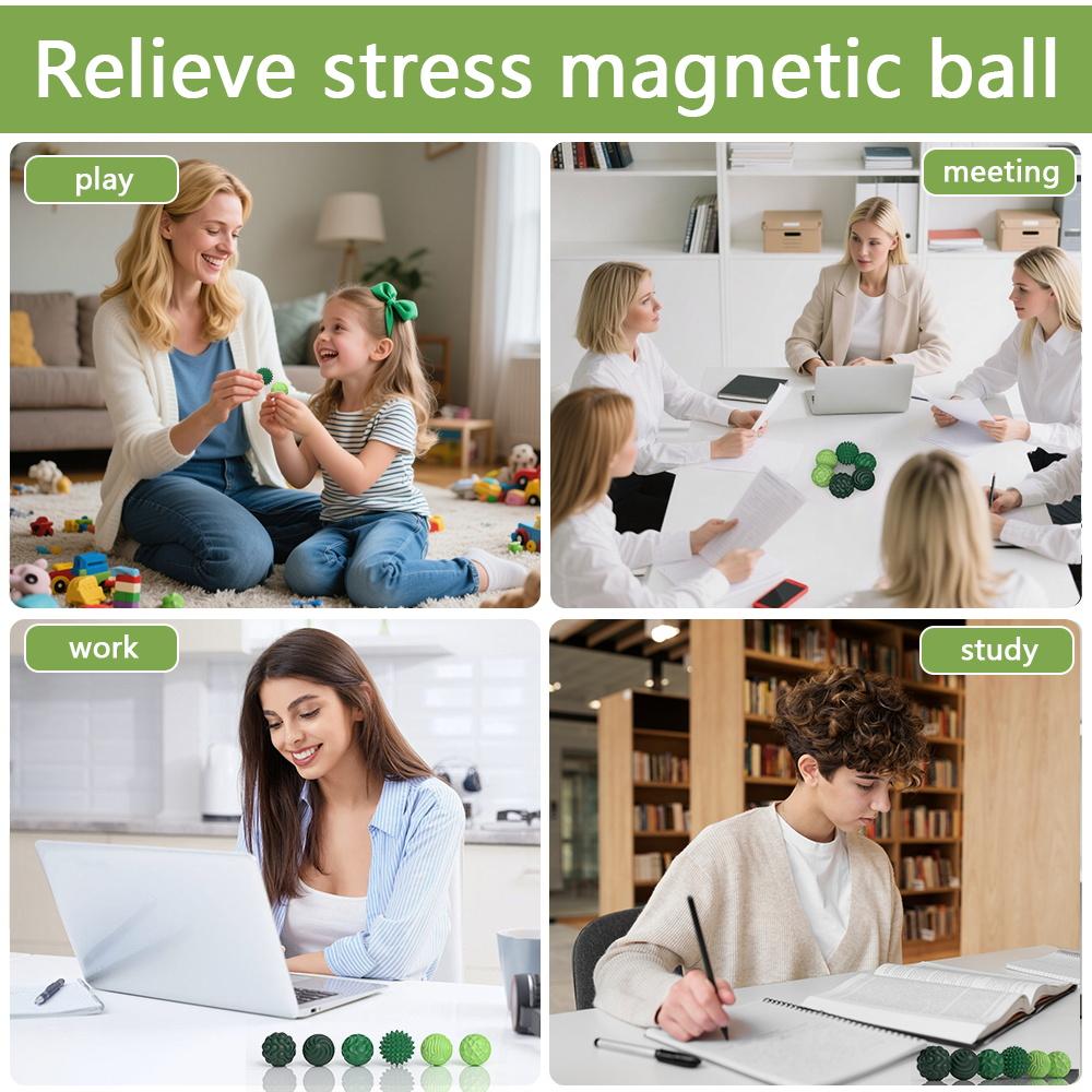 Upgraded Silicone Magneti Balls Fidget Toy Kids Miniature Model Hand Sensory Toy Relax Gadget for Adults and Kid