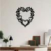 Black Heart Floral Metal Wall Art Wrought Iron Farmhouse Decor Gift