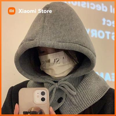 Korean Fake Collar Shawl Hat Autumn Winterheattech Hat Women's Fashion Scarf All-in-oneknitting Ear Protection Beanie Hat