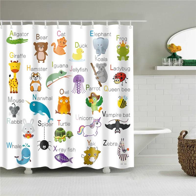 Classic Blue Sky Animals Seaside Shell Shower Curtain Bathroom Curtain Frabic Waterproof Polyester With Hooks