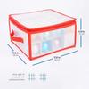 32-Grid Foldable Christmas Ornament Storage Box - Transparent PP Container for Christmas Balls