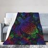 Turtle Blanket Gift Vintage Marine Animal Theme Decorative Flannel Blanket