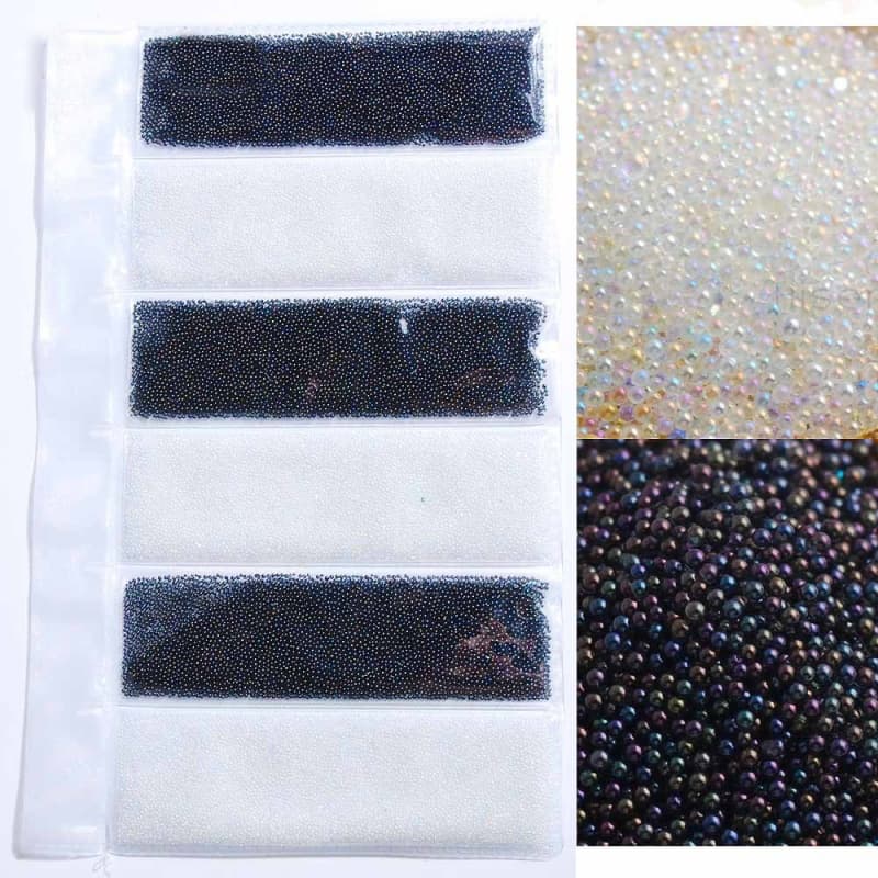 Various Colors Elf Beads Nail Accessories Nail Micro Beads Nail Decor 6-Piece Pack Women