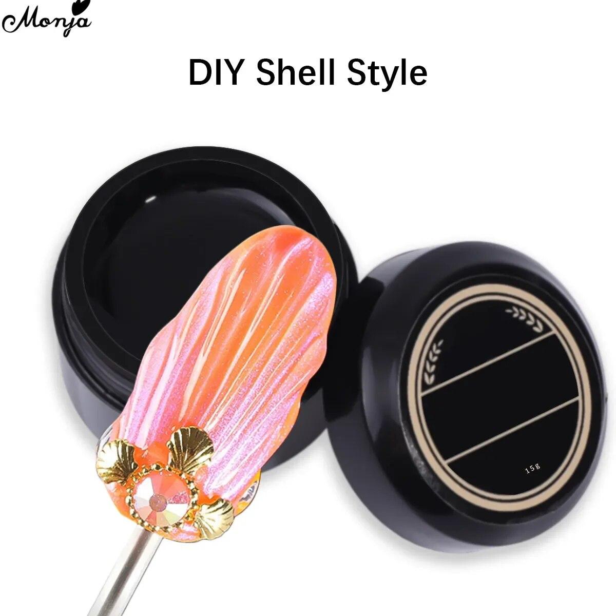 

Monja 15 г 4 в 1 верхнее покрытие без стирания, прочный клей, твердый укрепляющий гель, стразы, укрепляющий лак, маникюрный дизайн, лак, инструмент